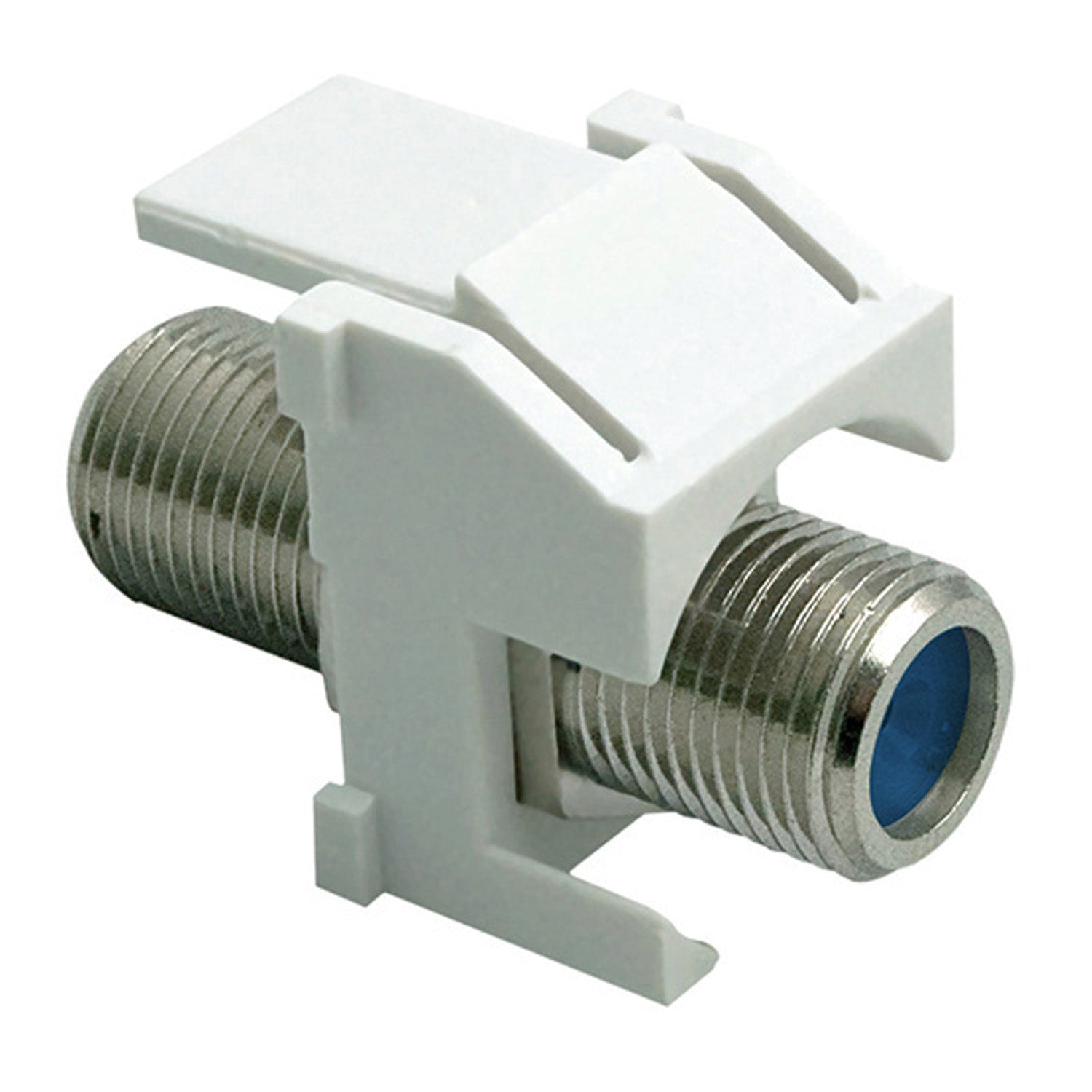 On-Q Recessed Nickel Self-Terminating F-Connector, White - Bees Lighting