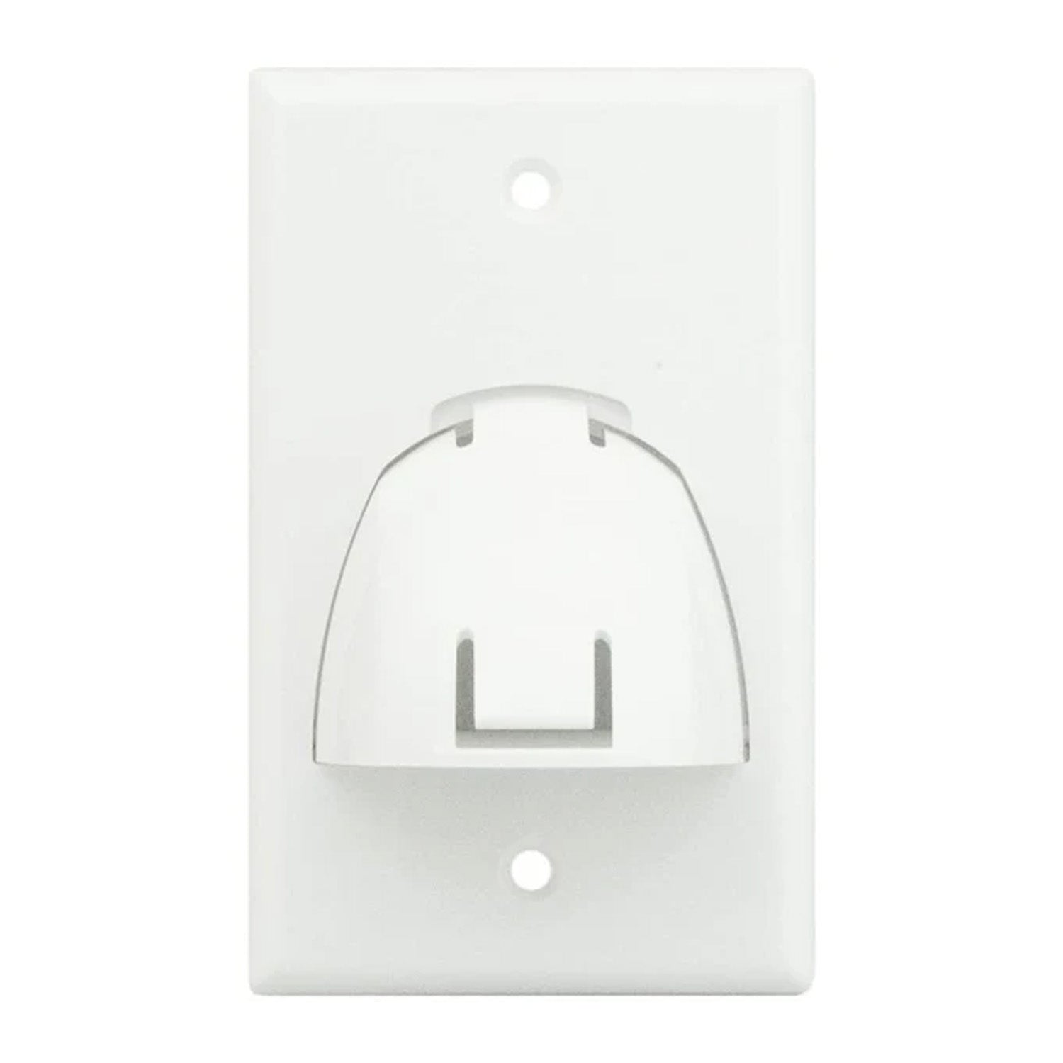 On-Q Hinged Bullnose Wall Plate, Single Gang, White