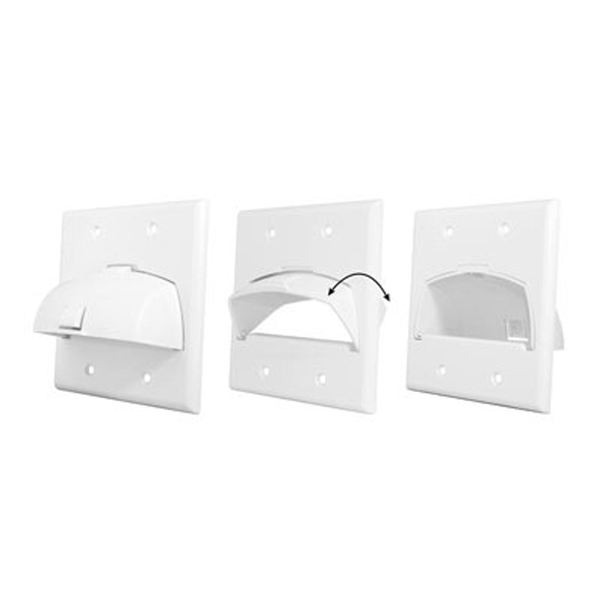 On-Q Hinged Bullnose Wall Plate, Single Gang, White