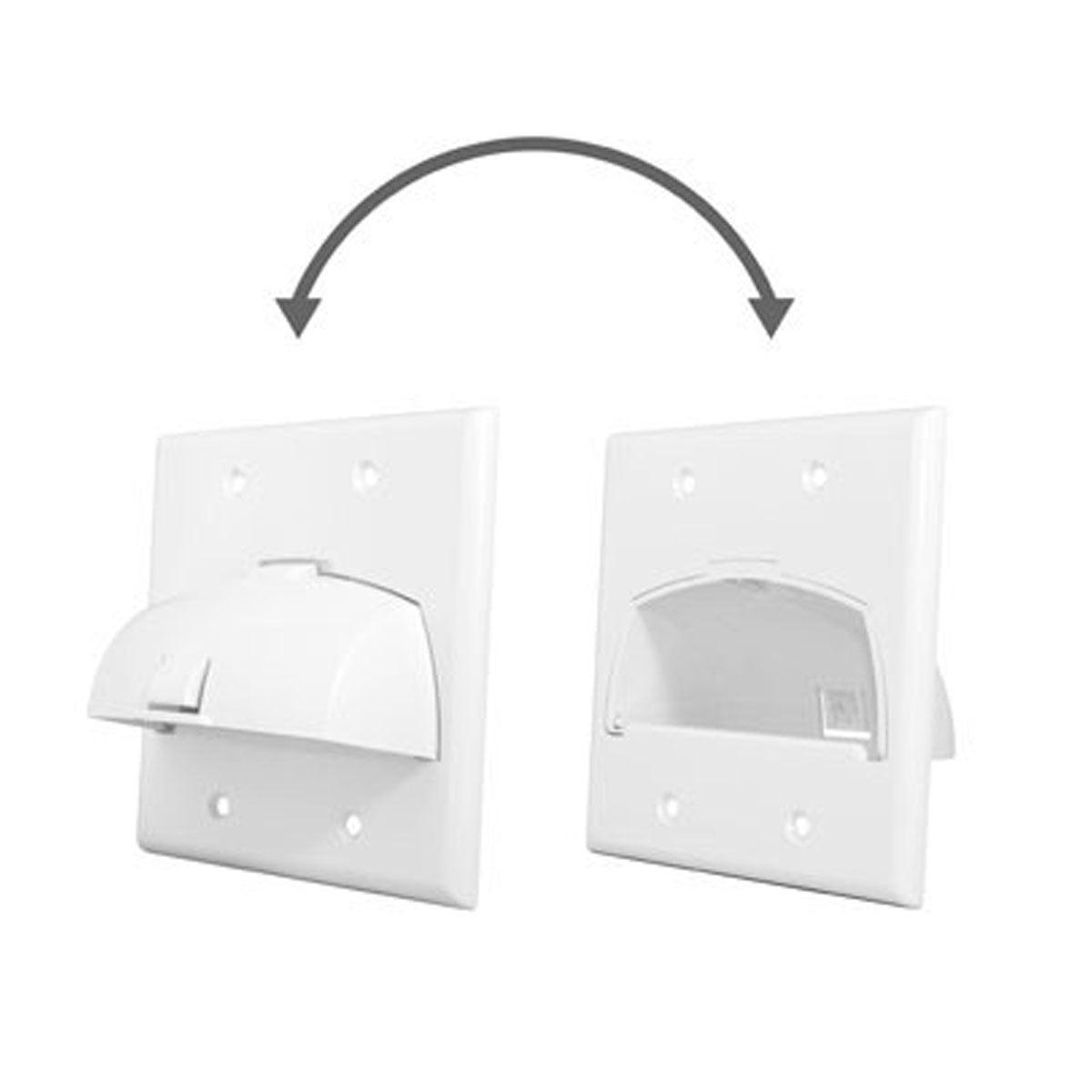 On-Q 2-Gang Hinged Bullnose Wall Plate White - Bees Lighting