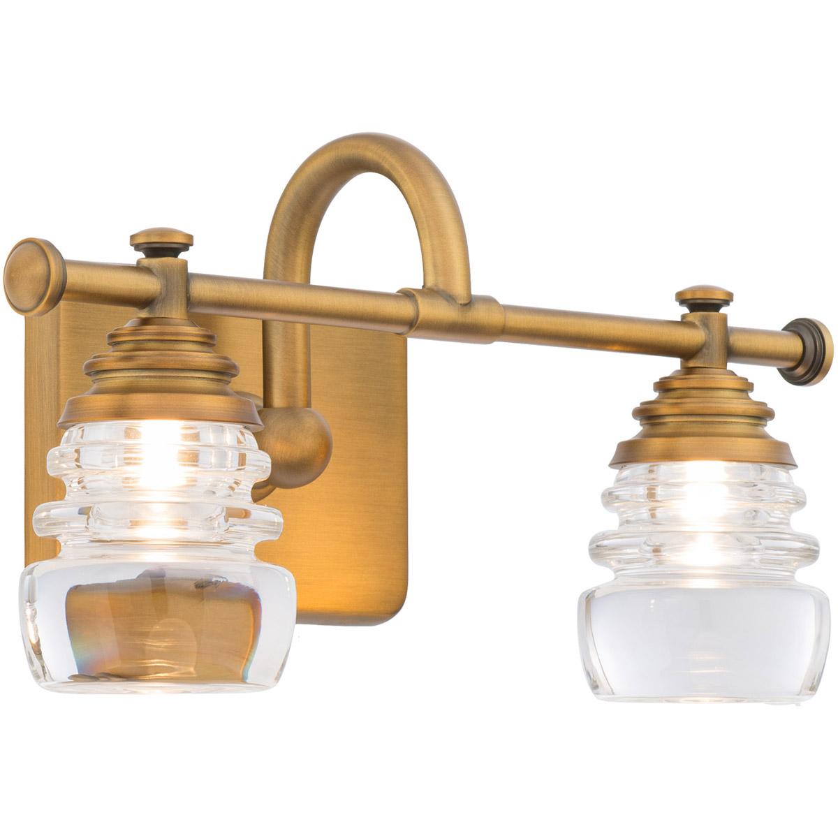 Rondelle 14 in. LED Vanity Light 490 Lumens 3000K Brass Finish