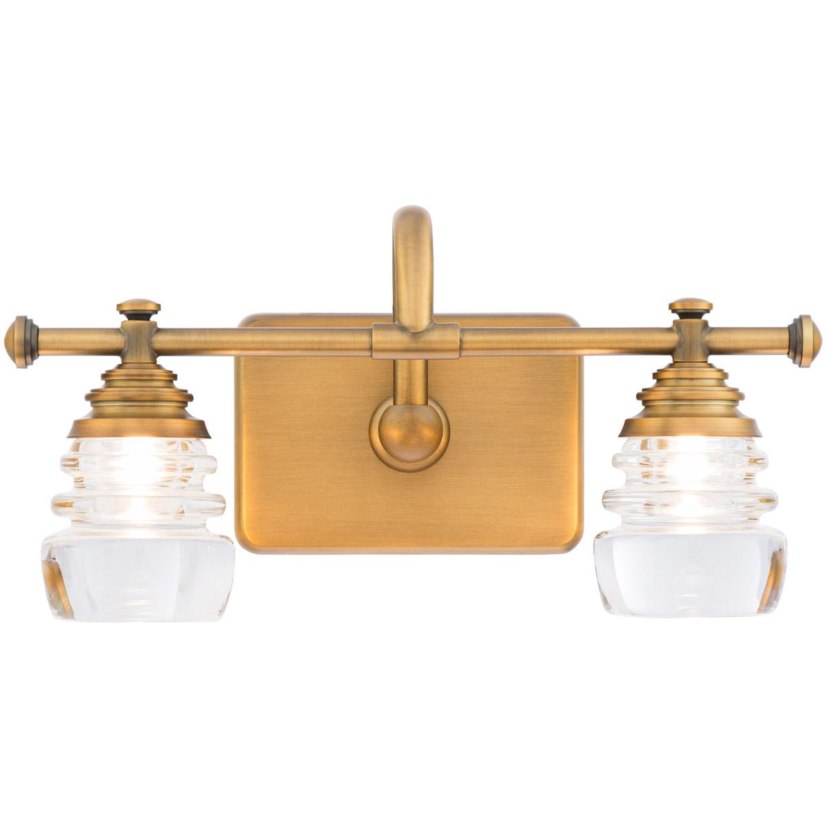 Rondelle 14 in. LED Vanity Light 490 Lumens 3000K Brass Finish