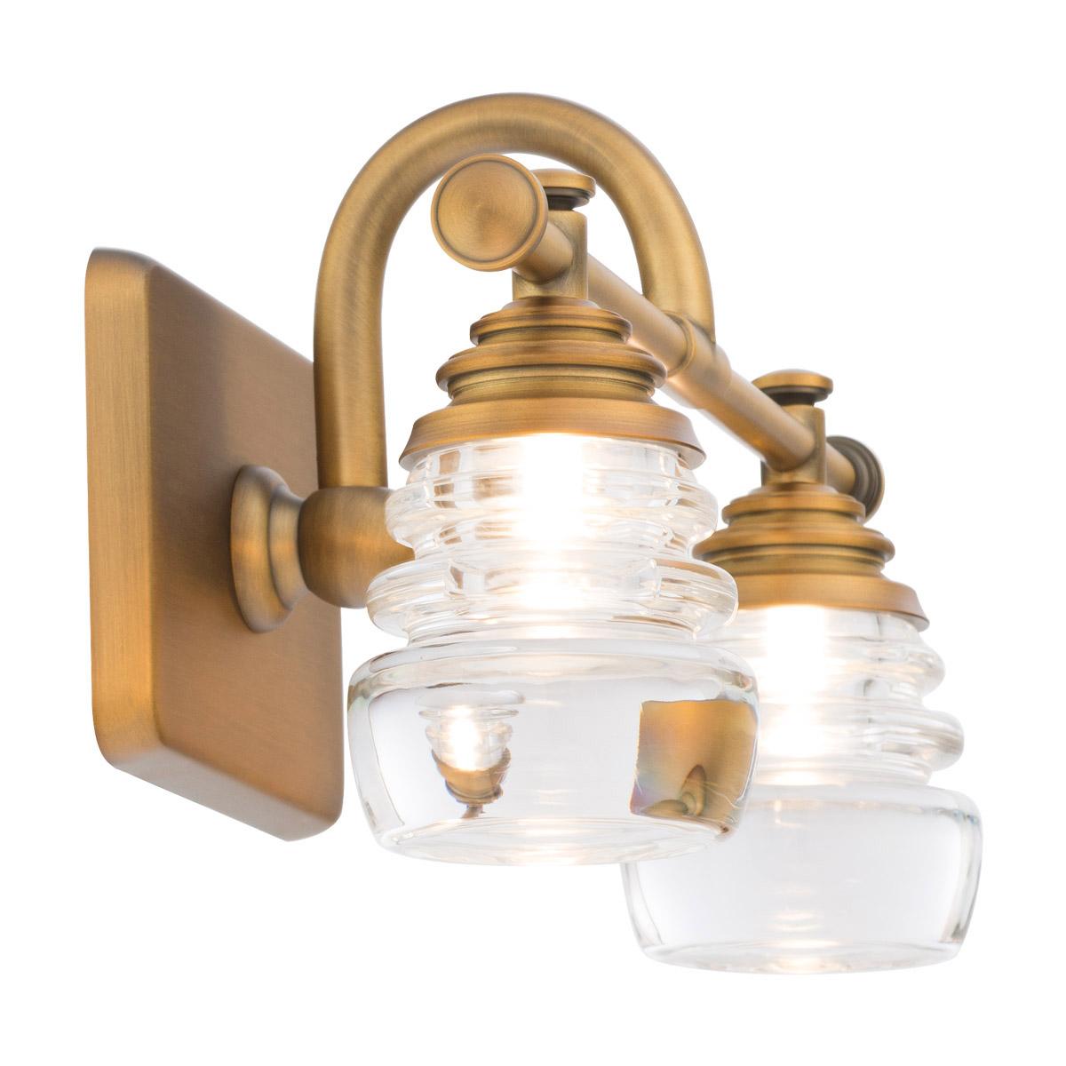 Rondelle 14 in. LED Vanity Light 490 Lumens 3000K Brass Finish