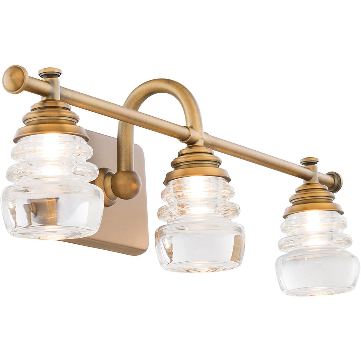 Rondelle 24 in. LED Vanity Light 805 Lumens 3000K Brass Finish