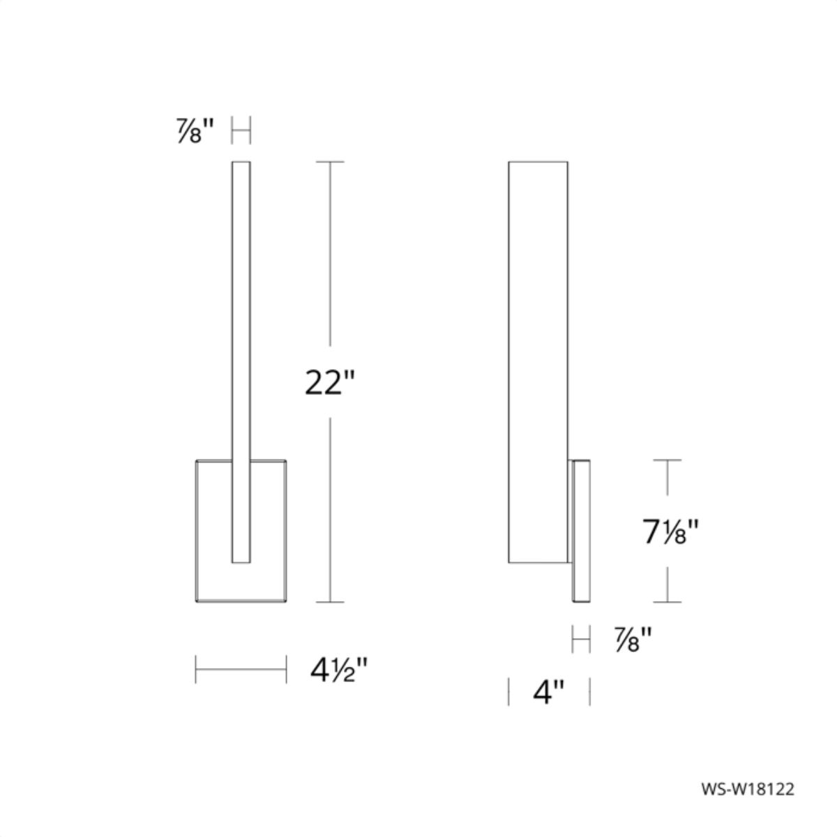 Mako 22 In. 2 Lights LED Outdoor Wall Sconce 3500K Aluminum Finish