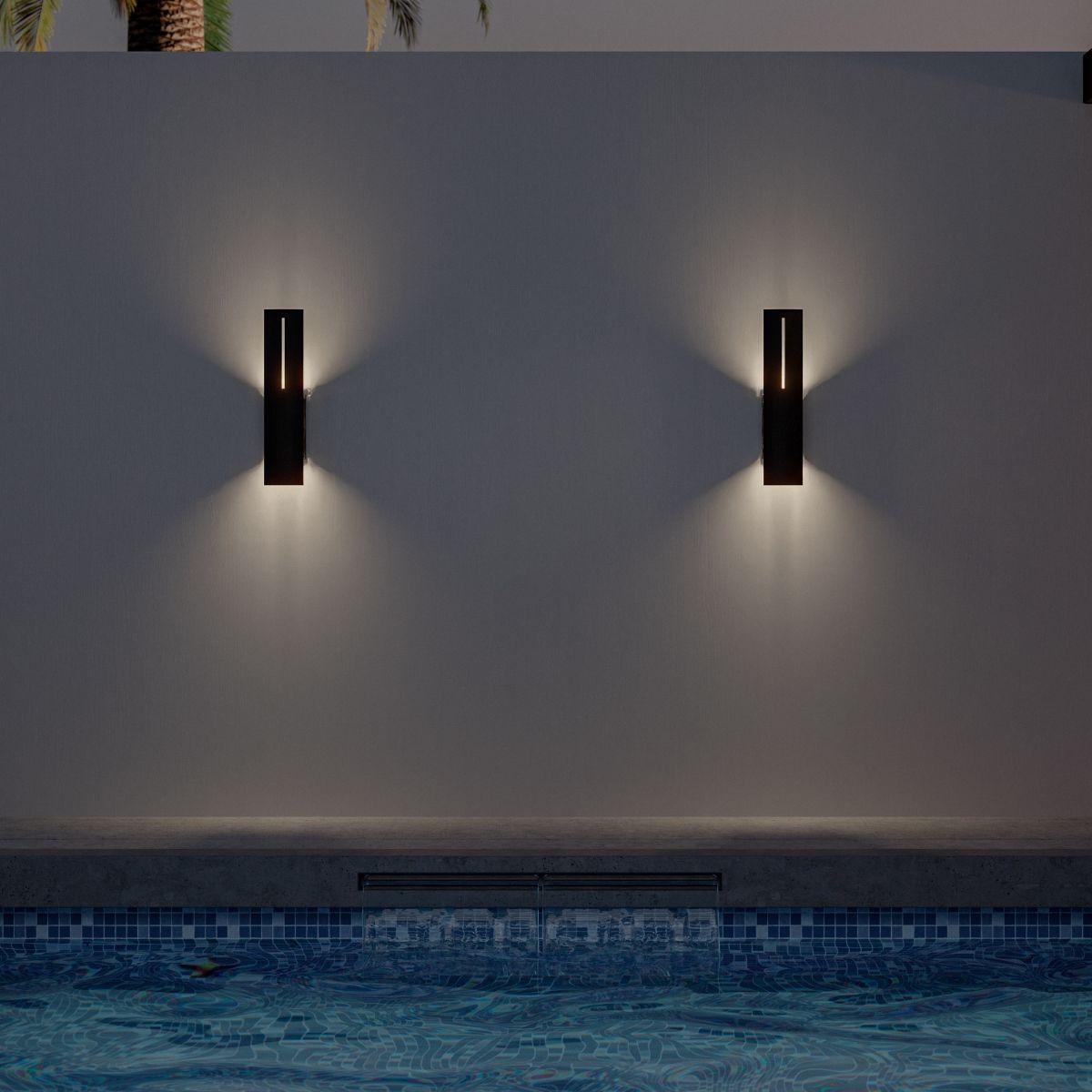 Aegis 20 In. LED Outdoor Wall Sconce 3500K Black Finish - Bees Lighting