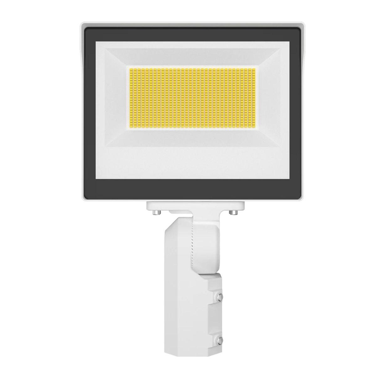 LED Flood Light With Photocell, 140 Watts, 30K/40K/50K, 480V, Slipfitter Mount, White - Bees Lighting