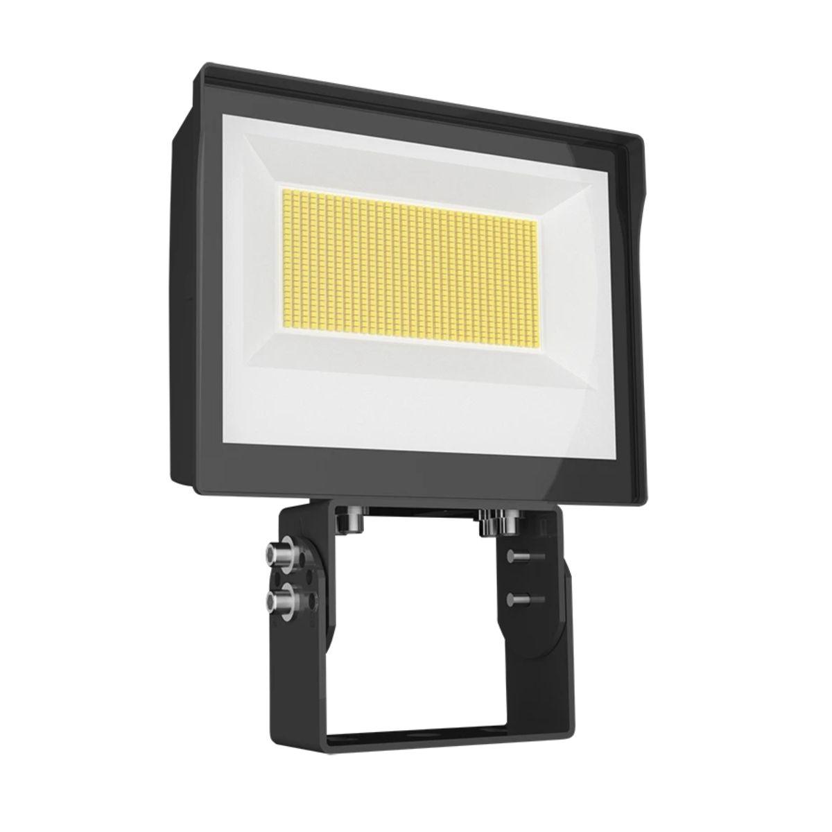 LED Flood Light With Photocell, 140 Watts, 30K/40K/50K, 120-277V, Trunnion Mount, Bronze - Bees Lighting