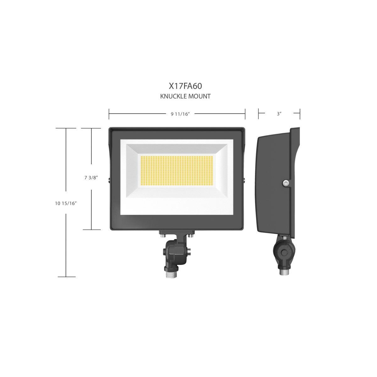 LED Flood Light With Photocell, 60 Watts, 30K/40K/50K, 120-277V, Knockle Mount, White - Bees Lighting