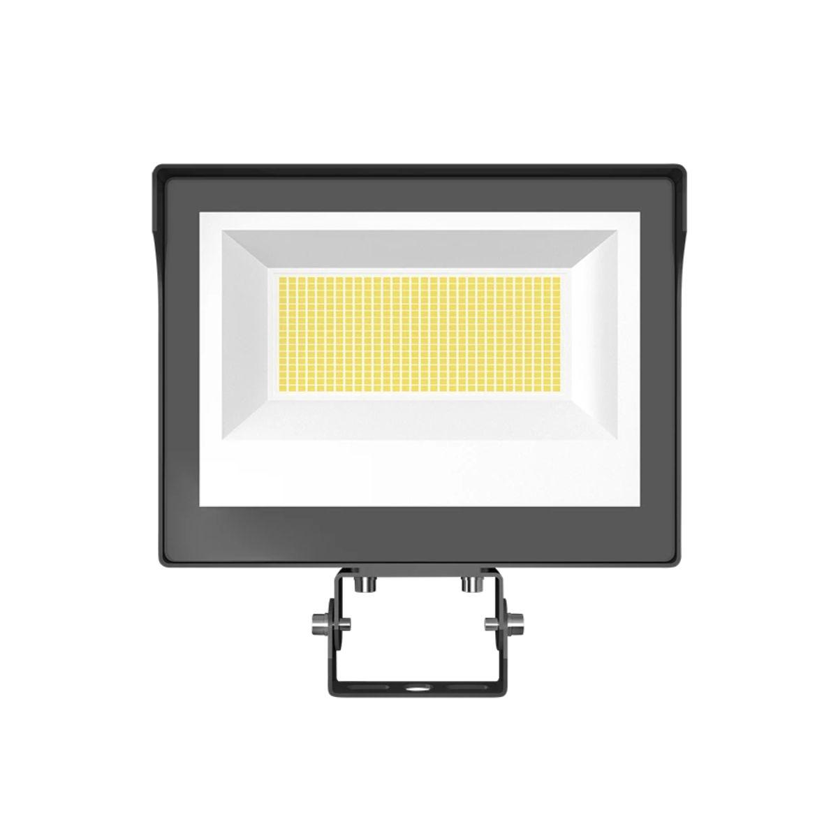 LED Flood Light With Photocell, 80 Watts, 11500 Lumens, 30K/40K/50K, 120-277V, Trunnion Mount, Bronze - Bees Lighting