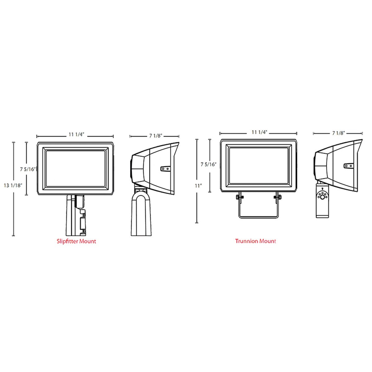 LED Flood Light, 23000 Lumens, 75/100/125/150W, 30K/40K/50K, 120-277V, Slipfitter Mount - Bees Lighting