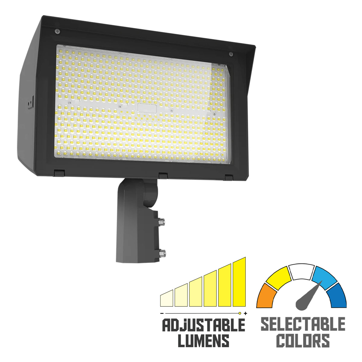 LED Flood Light, 46000 Lumens, 200/240/280/320W, 30K/40K/50K, 120-277V, Slipfitter Mount - Bees Lighting