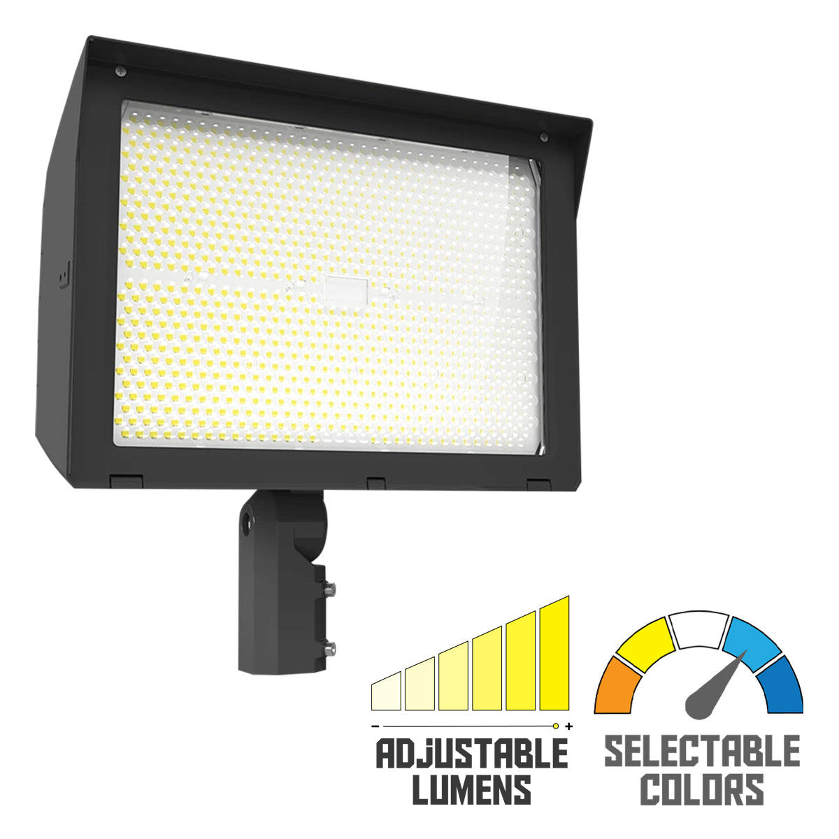 LED Flood Light, 64000 Lumens, 300/340/380/420W, 30K/40K/50K, 120-277V, Slipfitter Mount - Bees Lighting