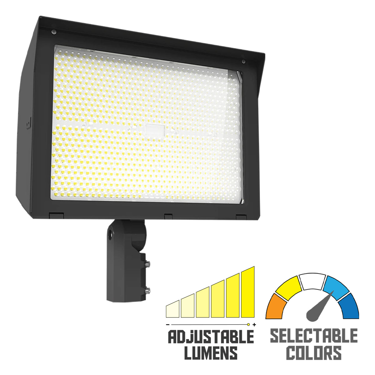 LED Flood Light, 74000 Lumens, 380/420/450/500W, 30K/40K/50K, 120-277V, Slipfitter Mount - Bees Lighting