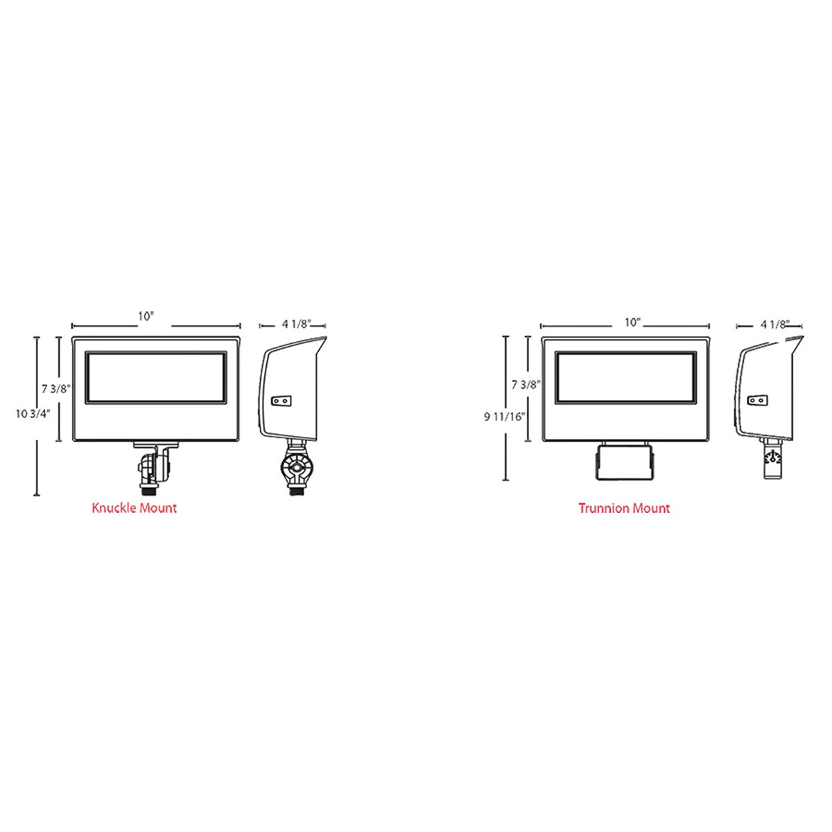 LED Flood Light, 13000 Lumens, 50/60/70/80W, 30K/40K/50K, 120-277V, Knuckle Mount - Bees Lighting