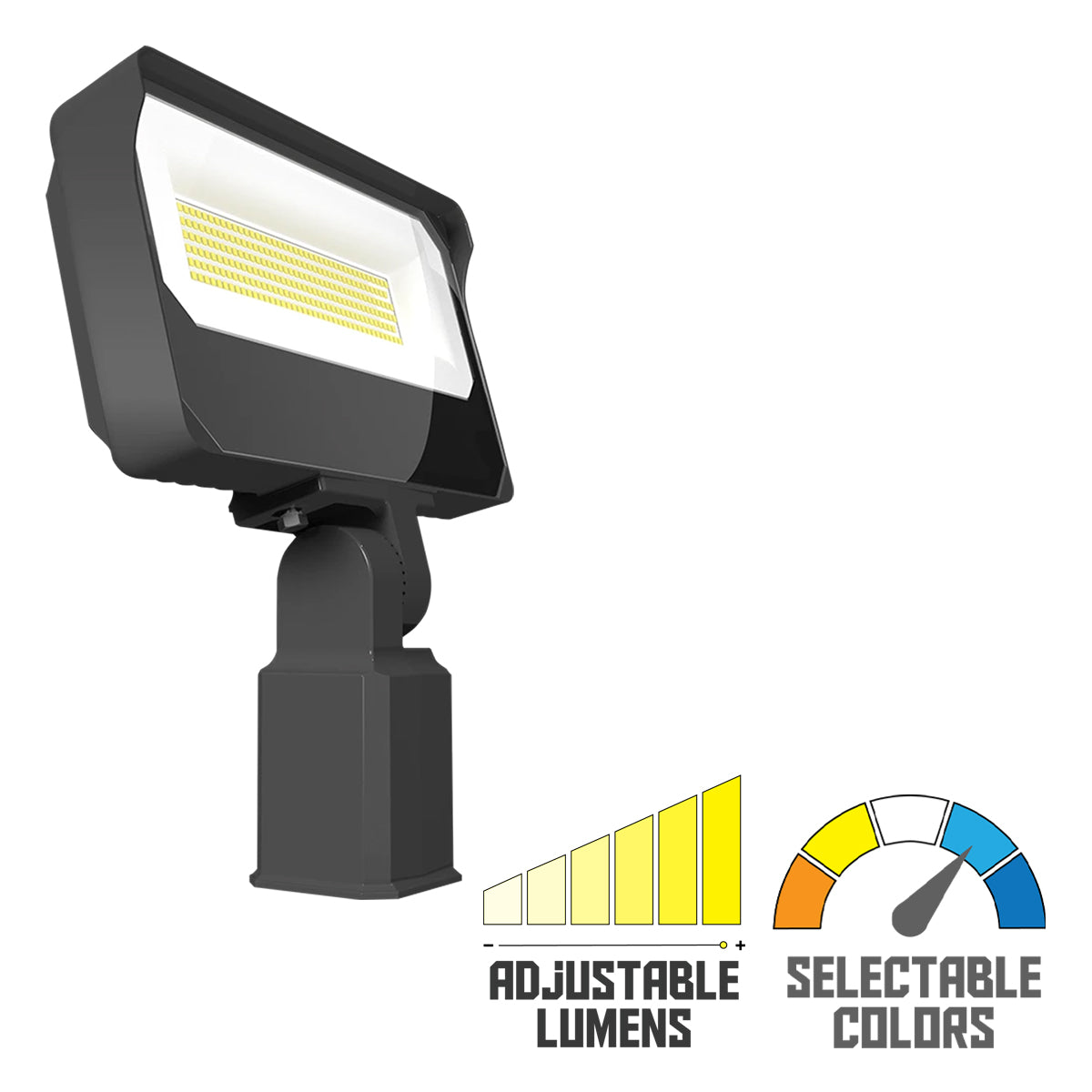 Dusk To Dawn LED Flood Light, 70/80/90W, 14000 Lumens, 30K/40K/50K, 120-277V, Slipfitter Mount - Bees Lighting