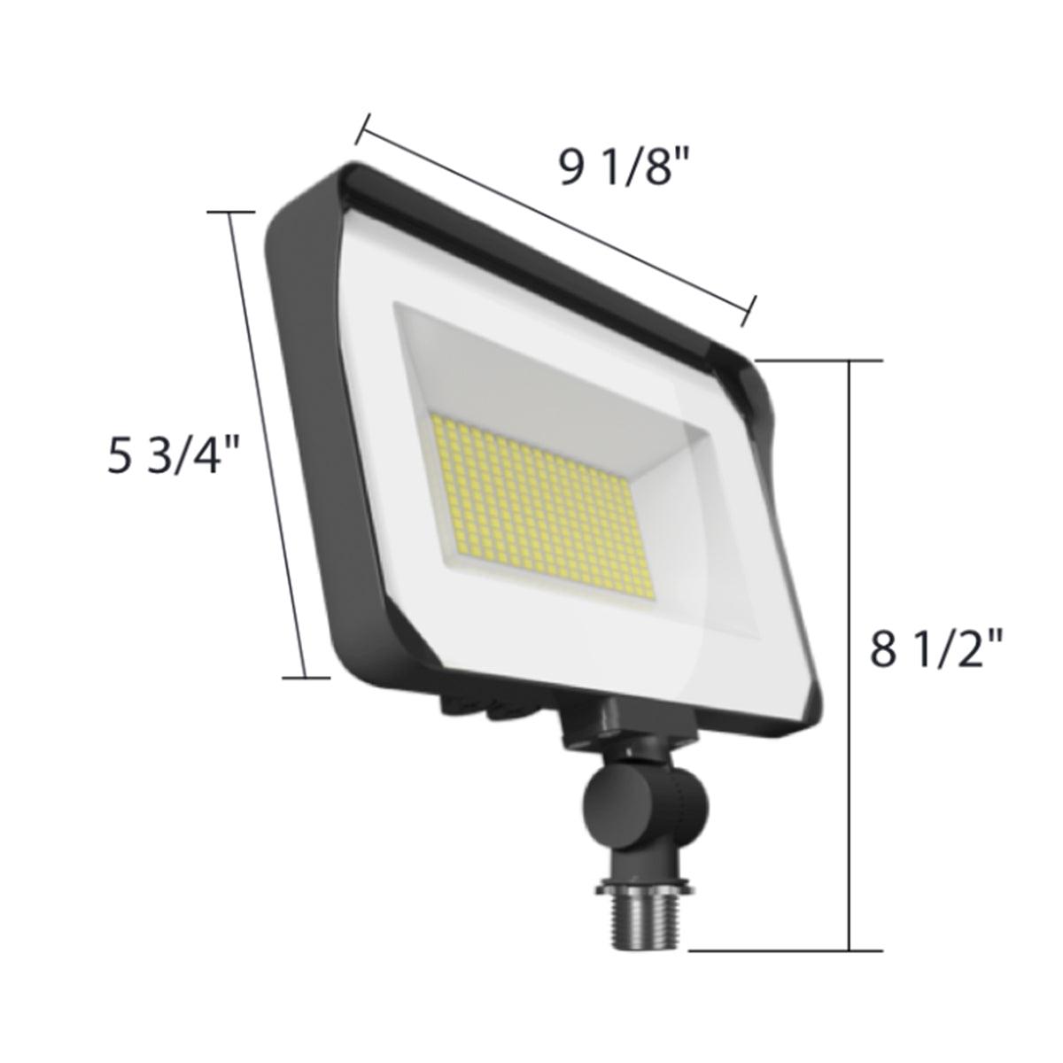 Dusk To Dawn LED Flood Light, 45/55/65W, 10000 Lumens, 30K/40K/50K, 120-277V, Knuckle Mount - Bees Lighting