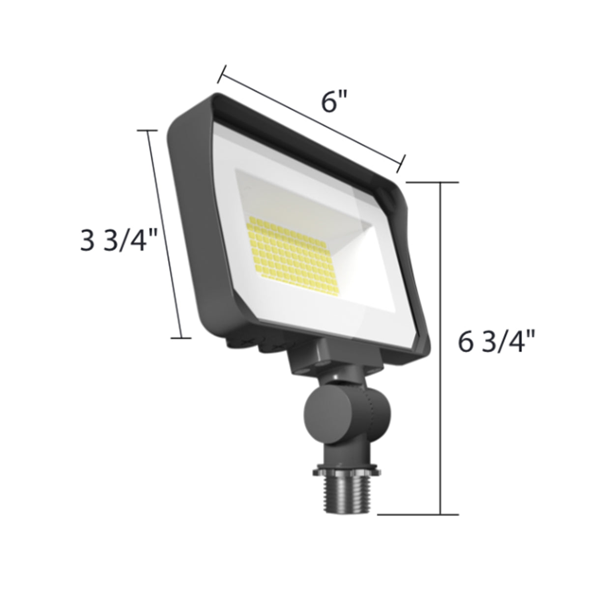 Dusk To Dawn LED Flood Light, 20/25/35W, 5000 Lumens, 30K/40K/50K, 120-277V, Knuckle Mount