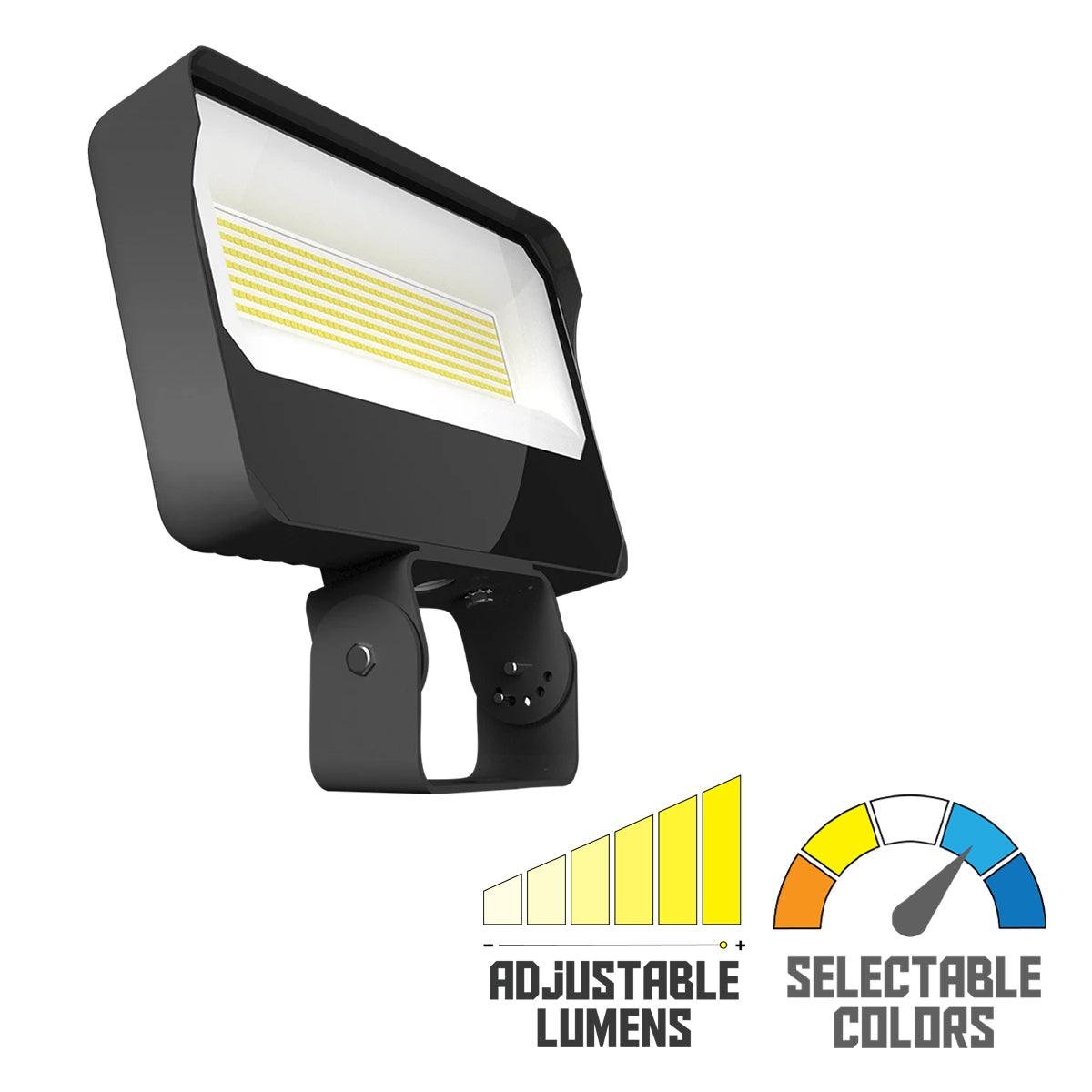 Dusk To Dawn LED Flood Light, 95/110/130W, 20000 Lumens, 30K/40K/50K, 120-277V, Trunnion Mount - Bees Lighting