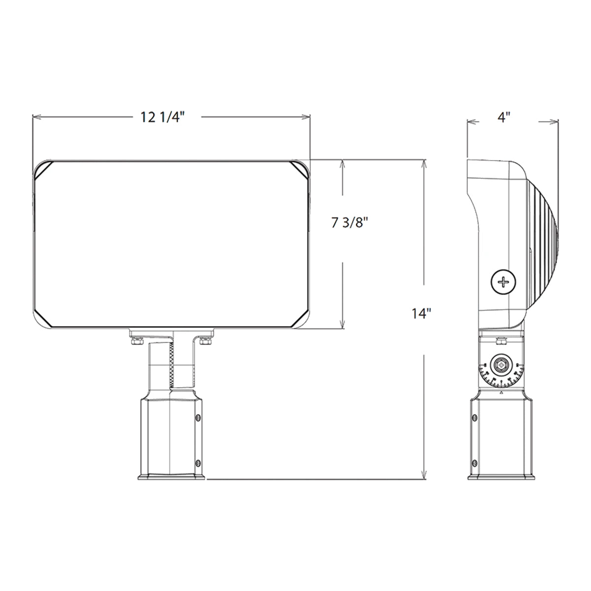 Dusk To Dawn LED Flood Light, 95/110/130W, 30K/40K/50K, 120-277V, Slipfitter Mount, White - Bees Lighting