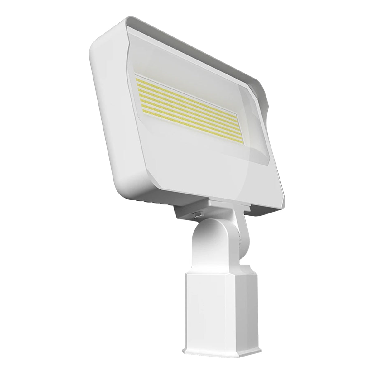 Dusk To Dawn LED Flood Light, 95/110/130W, 30K/40K/50K, 120-277V, Slipfitter Mount, White - Bees Lighting