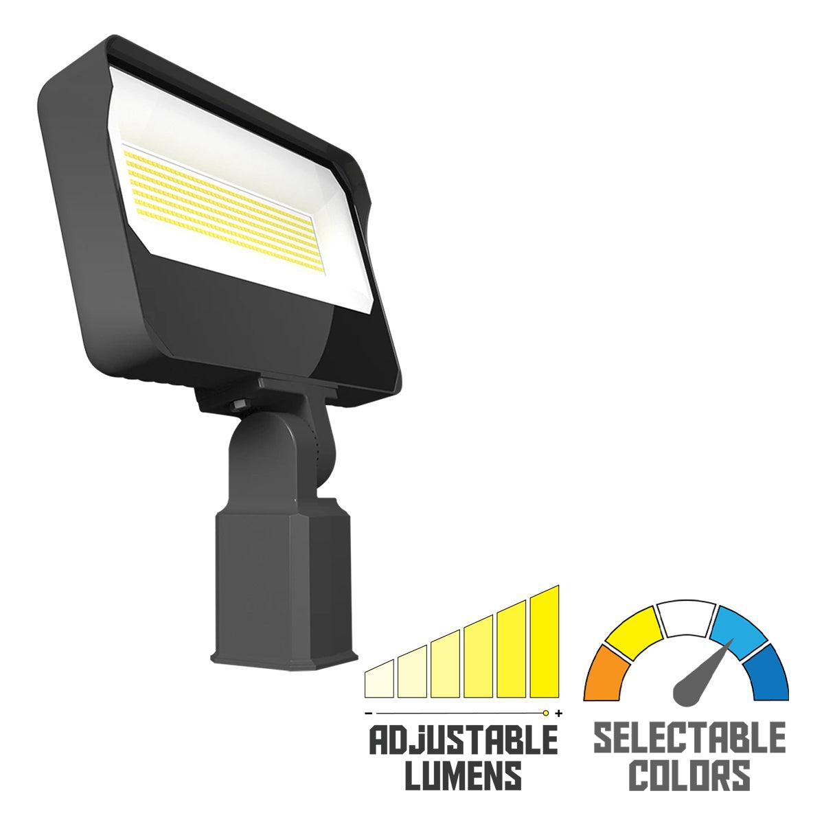 Dusk To Dawn LED Flood Light, 95/110/130W, 20000 Lumens, 30K/40K/50K, 120-277V, Slipfitter Mount - Bees Lighting