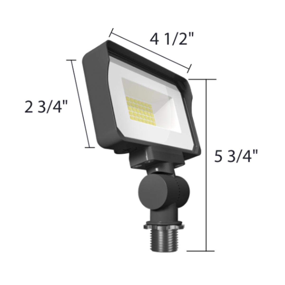 Dusk To Dawn LED Flood Light, 10/13/16W, 30K/40K/50K, 120-277V, Knuckle Mount - Bees Lighting