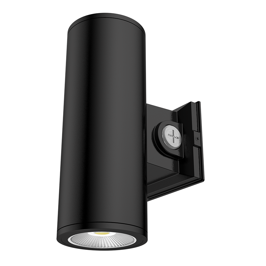 CD34 4" Up/Down LED Outdoor Cylinder Wall Light, Selectable CCT, Black, 120/277V