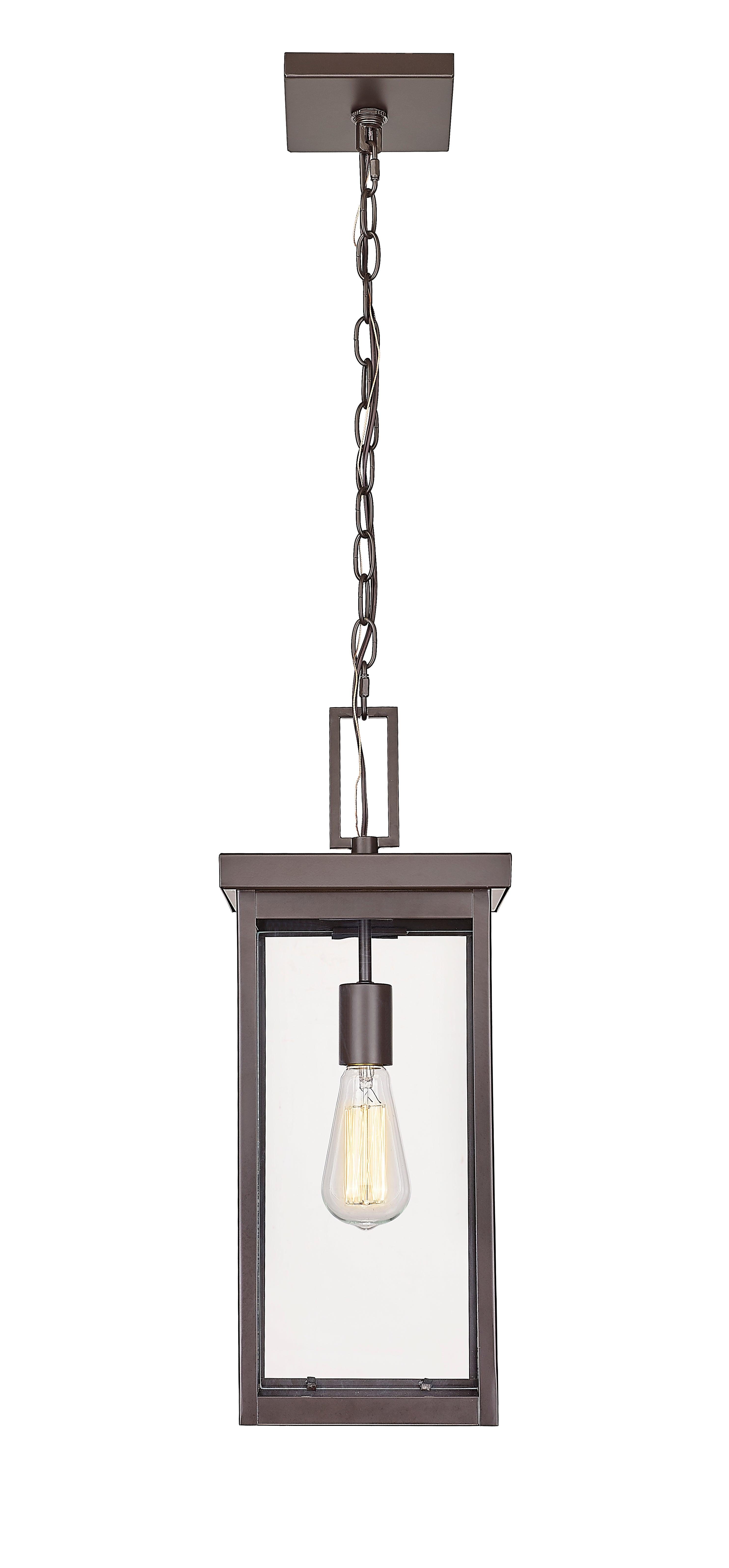 Barkeley 20 in. Outdoor Hanging Lantern Powder Coated Bronze Finish - Bees Lighting