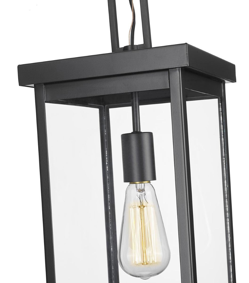 Barkeley 20 in. Outdoor Hanging Lantern Powder Coated Black Finish - Bees Lighting