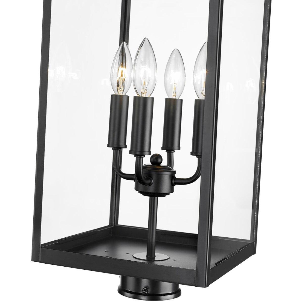 Barkeley 26 in. 4 Lights Lantern Head Powder Coated Black Finish - Bees Lighting