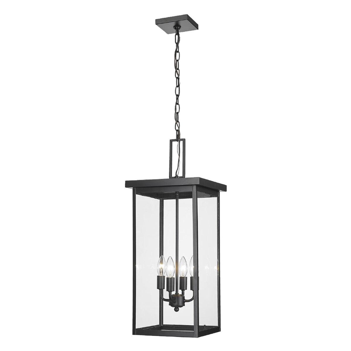 Barkeley 27 in. 4 Lights Outdoor Hanging Lantern Powder Coated Black Finish - Bees Lighting