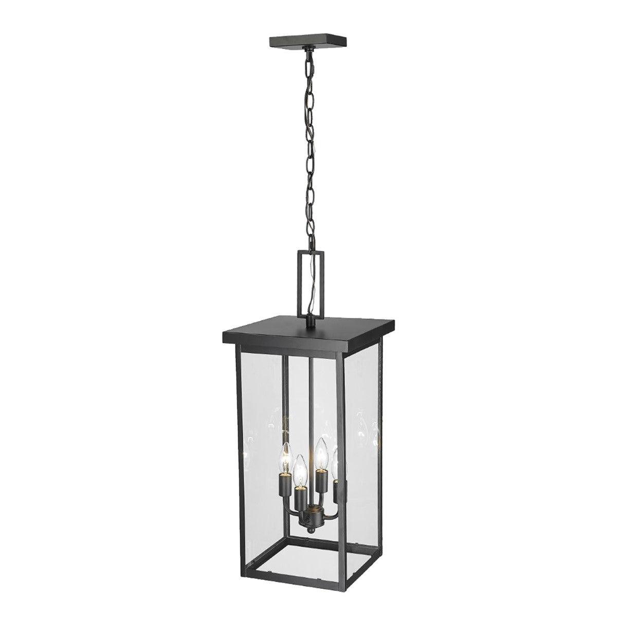 Barkeley 27 in. 4 Lights Outdoor Hanging Lantern Powder Coated Black Finish - Bees Lighting