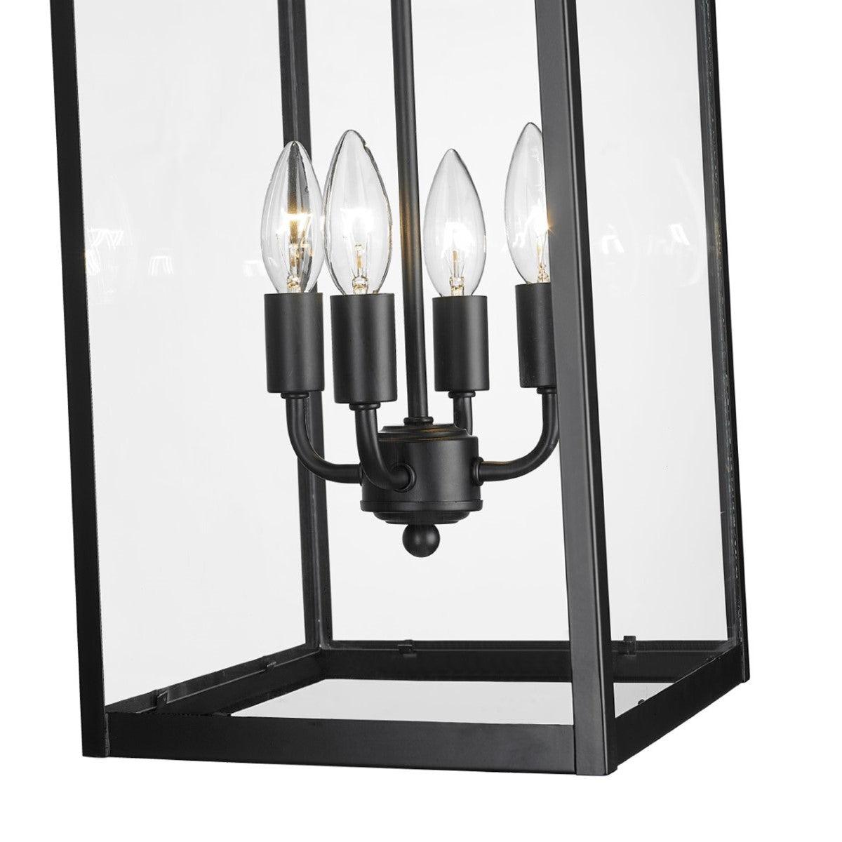 Barkeley 27 in. 4 Lights Outdoor Hanging Lantern Powder Coated Black Finish - Bees Lighting