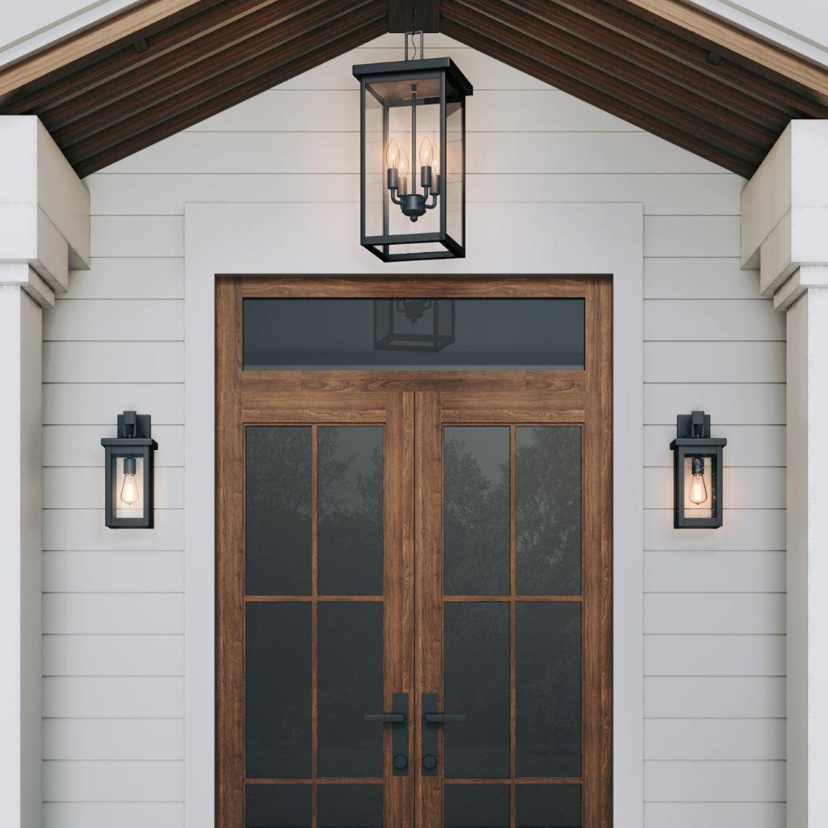 Barkeley 27 in. 4 Lights Outdoor Hanging Lantern Powder Coated Black Finish - Bees Lighting