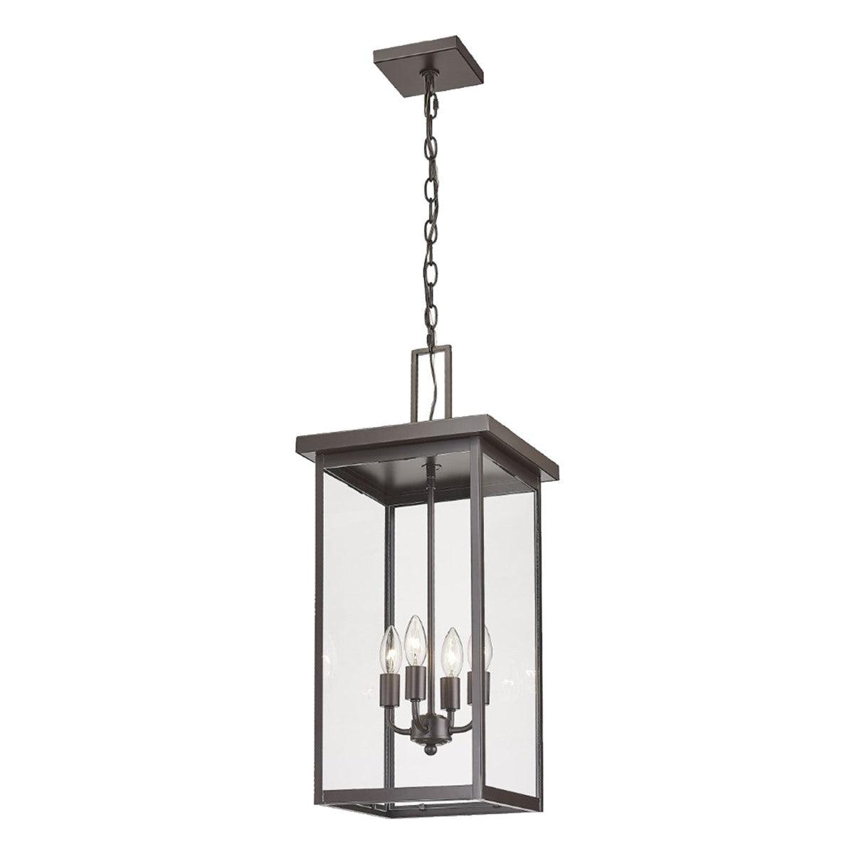 Barkeley 27 in. 4 Lights Outdoor Hanging Lantern Powder Coated Bronze Finish - Bees Lighting