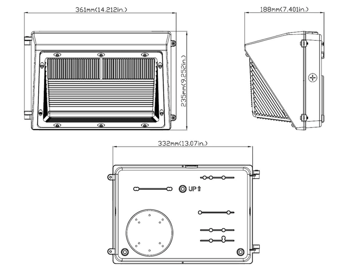 LED Wall Pack, 40 Watts, 5100 Lumens, 5000K, 120-277V - Bees Lighting