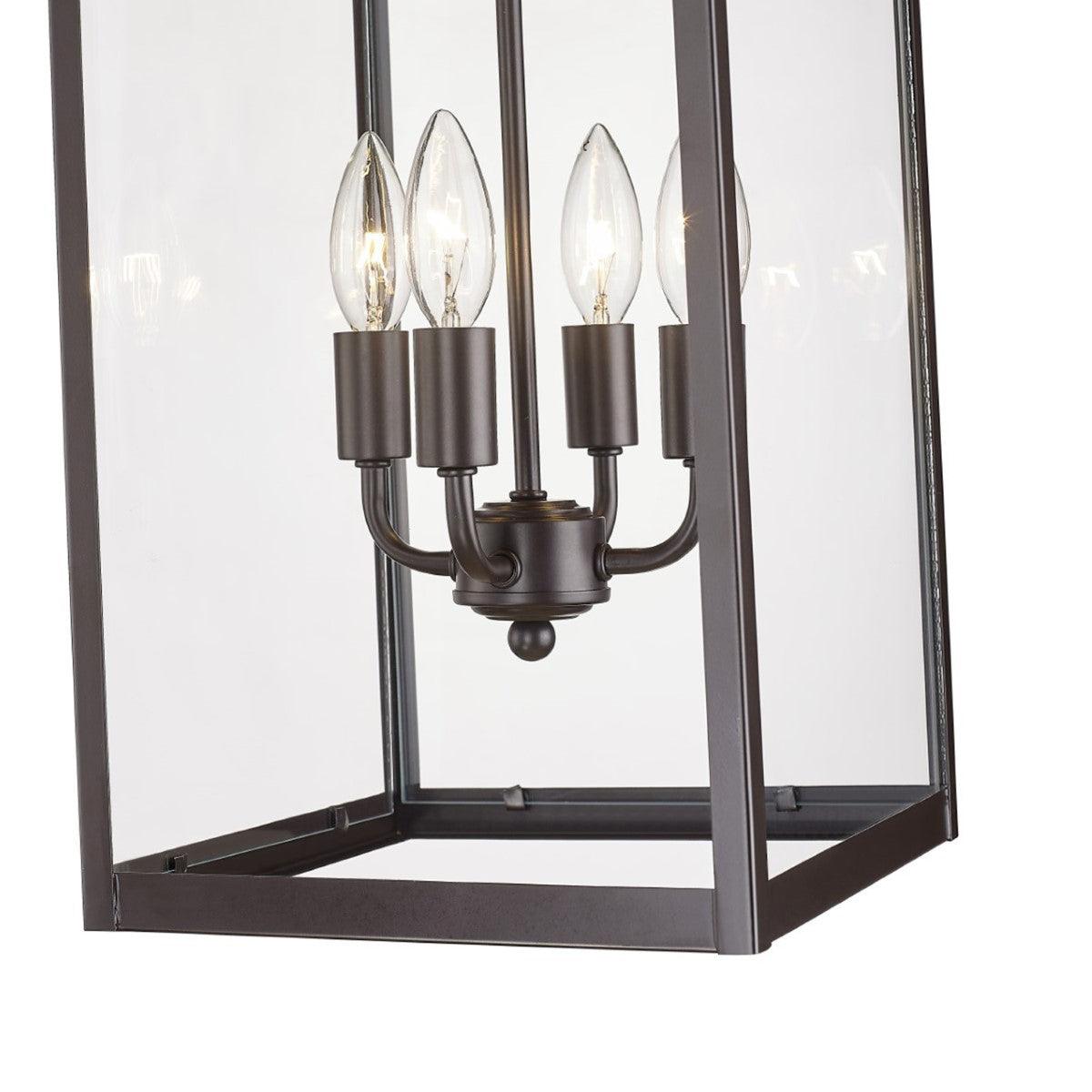 Barkeley 27 in. 4 Lights Outdoor Hanging Lantern Powder Coated Bronze Finish - Bees Lighting